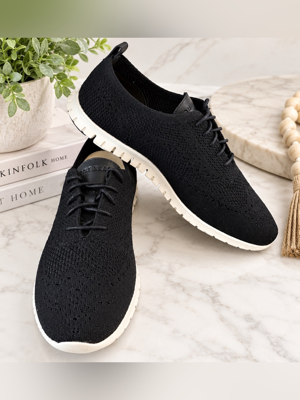 Cole Haan Zerogrand Stitchlite Oxford Shoes Women’s 11B Black Knit Ivory